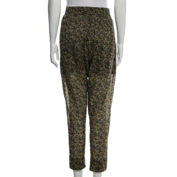 Masscob Womens Floral Print Tapered Crop Pants Elastic Waist FR34 US Sz 2 (B - Picture 3 of 6